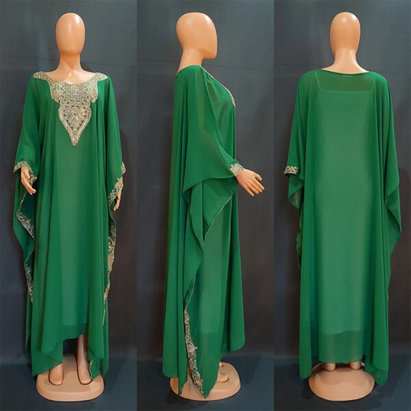 Robe Maxi en Mousseline de Soie pour Femme Musulmane, Kaftan Abaya, Boubou, Djellaba, Tenue Élégante de Dubaï, pour Ramadan