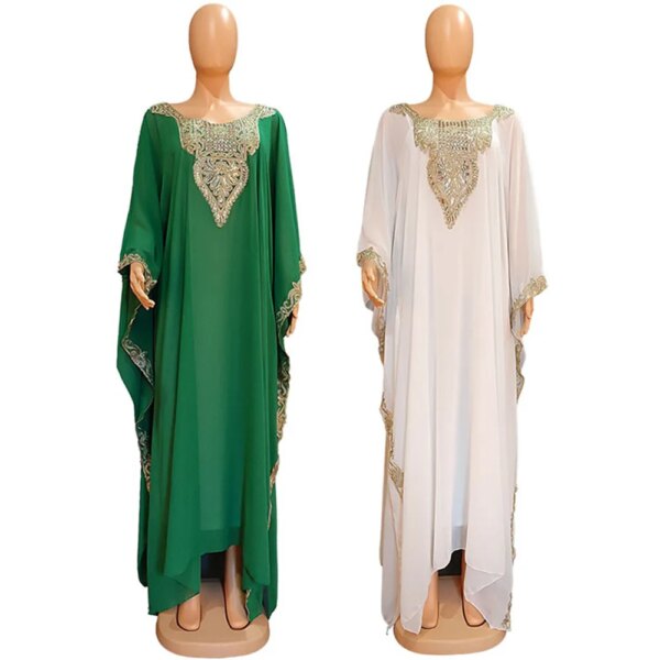 Robe Maxi en Mousseline de Soie pour Femme Musulmane, Kaftan Abaya, Boubou, Djellaba, Tenue Élégante de Dubaï, pour Ramadan