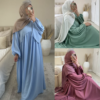57622-73660d.png Robe Hijab pour Femme Musulmane, Vêtement de Prière, Abaya Dubaï, Robe Maxi, Islam Modeste, Cyclination, Ellaba Déchirée, Ramadan Jilbab, 1 Pièce