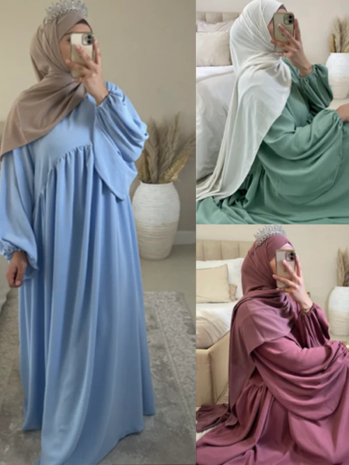 57622-73660d.png Robe Hijab pour Femme Musulmane, Vêtement de Prière, Abaya Dubaï, Robe Maxi, Islam Modeste, Cyclination, Ellaba Déchirée, Ramadan Jilbab, 1 Pièce