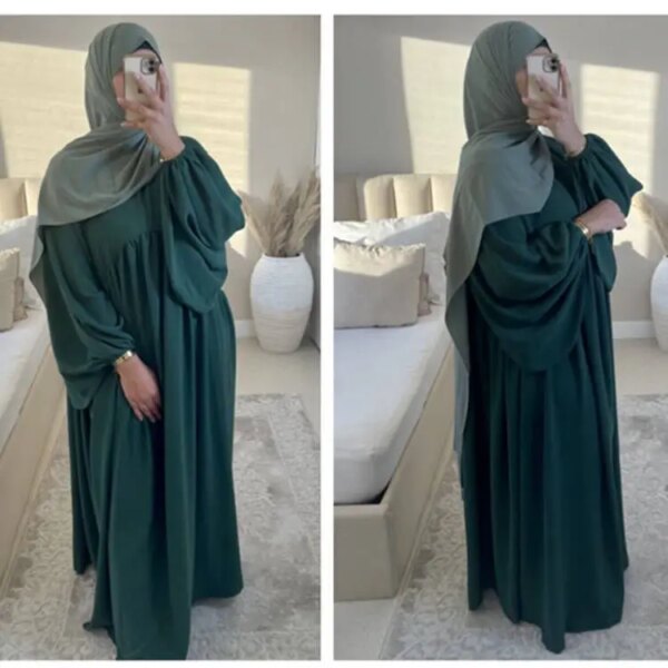 Robe Hijab pour Femme Musulmane, Vêtement de Prière, Abaya Dubaï, Robe Maxi, Islam Modeste, Cyclination, Ellaba Déchirée, Ramadan Jilbab, 1 Pièce