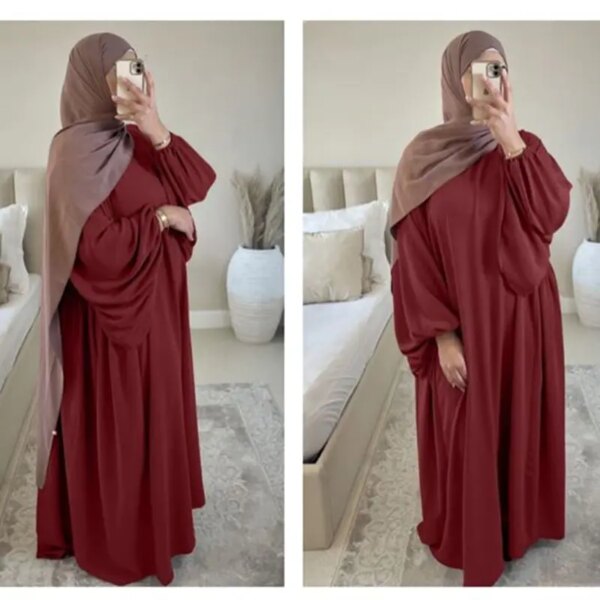 57645-052eba.jpg Robe Hijab pour Femme Musulmane, Vêtement de Prière, Abaya Dubaï, Robe Maxi, Islam Modeste, Cyclination, Ellaba Déchirée, Ramadan Jilbab, 1 Pièce
