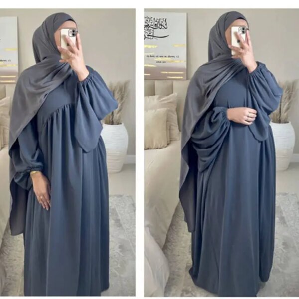 Robe Hijab pour Femme Musulmane, Vêtement de Prière, Abaya Dubaï, Robe Maxi, Islam Modeste, Cyclination, Ellaba Déchirée, Ramadan Jilbab, 1 Pièce