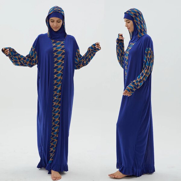 Abaya à Capuche pour Femme Musulmane, Robe Hijab, Kaftan, Djellaba de Prière, Vêtements Islamiques, Longue tiens imar Arabie Saoudite, Turban, Grande Taille, 1 Pièce