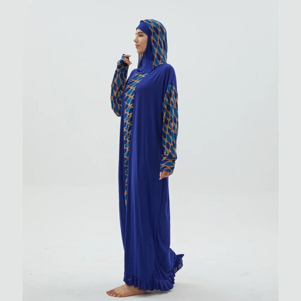 Abaya à Capuche pour Femme Musulmane, Robe Hijab, Kaftan, Djellaba de Prière, Vêtements Islamiques, Longue tiens imar Arabie Saoudite, Turban, Grande Taille, 1 Pièce