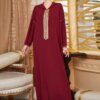 Abaya-Robe longue pour femmes musulmanes, Djellaba, Kaftan, Niqab, Ramadan, Eid Mubarak, Rouge, Dubaï, Arabe, Turquie, Islam
