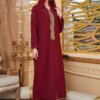 Abaya-Robe longue pour femmes musulmanes, Djellaba, Kaftan, Niqab, Ramadan, Eid Mubarak, Rouge, Dubaï, Arabe, Turquie, Islam