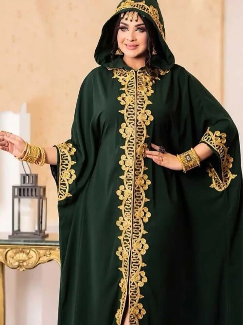 Abaya-Robe africaine à capuche pour femme, caftan musulman, Dubaï, Abayas, Robe de soirée de luxe, Robe élégante, Boubou, Djellaba féminine