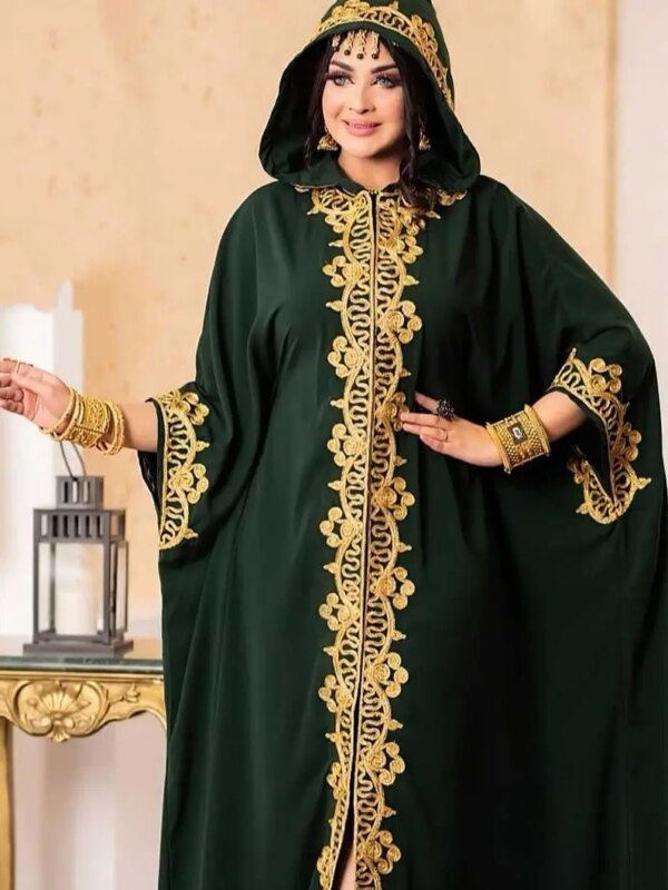 Abaya-Robe africaine à capuche pour femme, caftan musulman, Dubaï, Abayas, Robe de soirée de luxe, Robe élégante, Boubou, Djellaba féminine