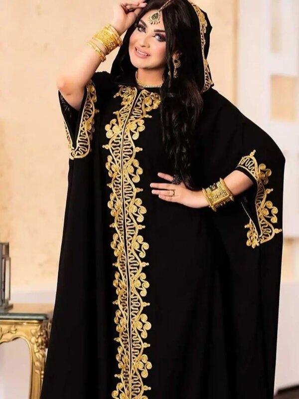 Abaya-Robe africaine à capuche pour femme, caftan musulman, Dubaï, Abayas, Robe de soirée de luxe, Robe élégante, Boubou, Djellaba féminine