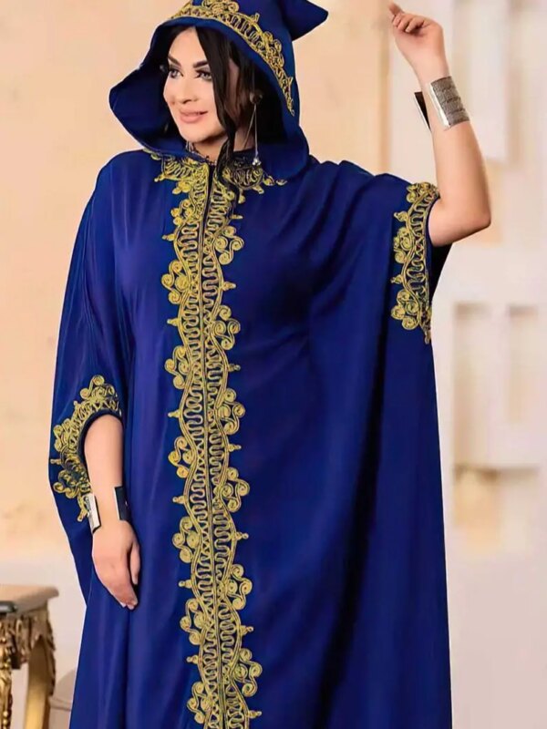 Abaya-Robe africaine à capuche pour femme, caftan musulman, Dubaï, Abayas, Robe de soirée de luxe, Robe élégante, Boubou, Djellaba féminine