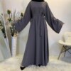 Abaya-Robe Longue avec Ceinture pour Femme Musulmane, Vêtement Africain, Djellaba, Dubaï