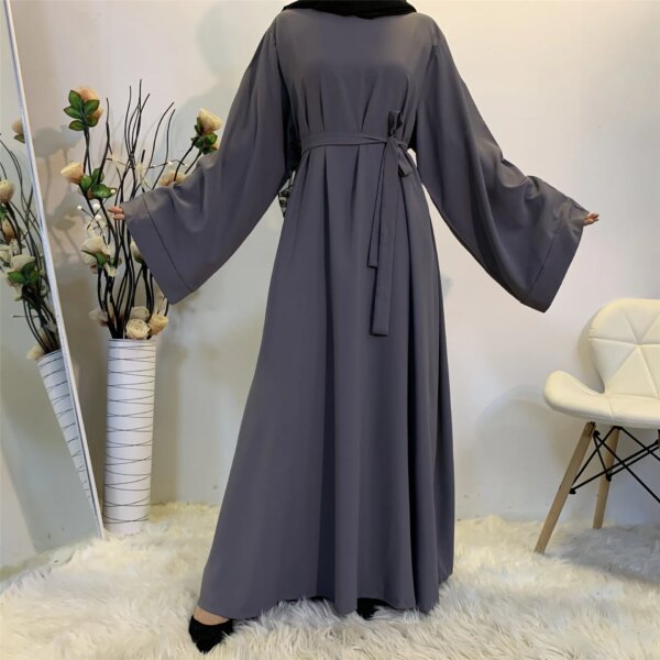 Abaya-Robe Longue avec Ceinture pour Femme Musulmane, Vêtement Africain, Djellaba, Dubaï