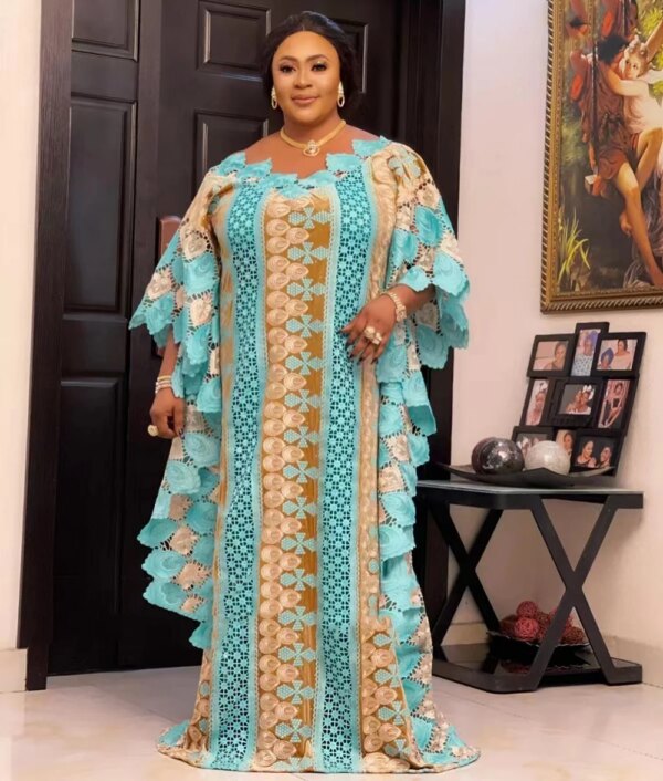 MAMADA-Vêtements africains pour femmes, Dashiki Abaya mn adt, robe longue de soirée + jupe intérieure, taille libre, phtalParty, L7539