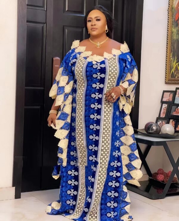 MAMADA-Vêtements africains pour femmes, Dashiki Abaya mn adt, robe longue de soirée + jupe intérieure, taille libre, phtalParty, L7539