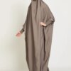 Robe de prière une pièce pour femmes musulmanes, Jilbab, Abaya à capuche, Manches smocks, Vêtements islamiques, Dubaï, Arabie saoudite, Robe noire, Modestie turque