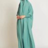 Robe de prière une pièce pour femmes musulmanes, Jilbab, Abaya à capuche, Manches smocks, Vêtements islamiques, Dubaï, Arabie saoudite, Robe noire, Modestie turque