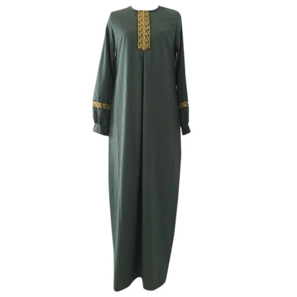 Abayat musulman pour femmes, style ethnique, imprimé, couleur unie, robe décontractée, stérilie du Moyen-Orient