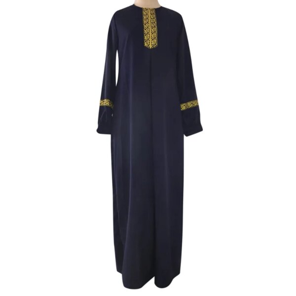 Abayat musulman pour femmes, style ethnique, imprimé, couleur unie, robe décontractée, stérilie du Moyen-Orient