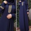 Abayat musulman pour femmes, style ethnique, imprimé, couleur unie, robe décontractée, stérilie du Moyen-Orient