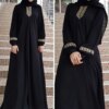Abayat musulman pour femmes, style ethnique, imprimé, couleur unie, robe décontractée, stérilie du Moyen-Orient