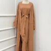 Ensemble 3 pièces pour femmes musulmanes, Abaya, Dubaï, Islam, Turquie, Bangladesh, Hijab, Robe modeste, Kaftans pour femmes