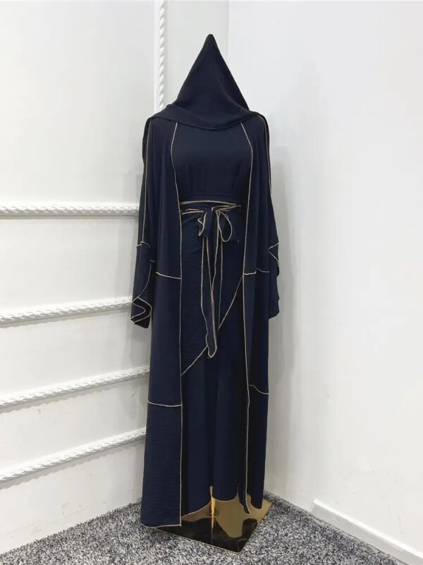 Ensemble 3 pièces pour femmes musulmanes, Abaya, Dubaï, Islam, Turquie, Bangladesh, Hijab, Robe modeste, Kaftans pour femmes