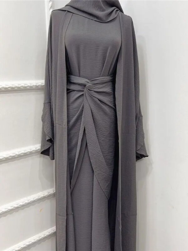 Ensemble 3 pièces pour femmes musulmanes, Abaya, Dubaï, Islam, Turquie, Bangladesh, Hijab, Robe modeste, Kaftans pour femmes