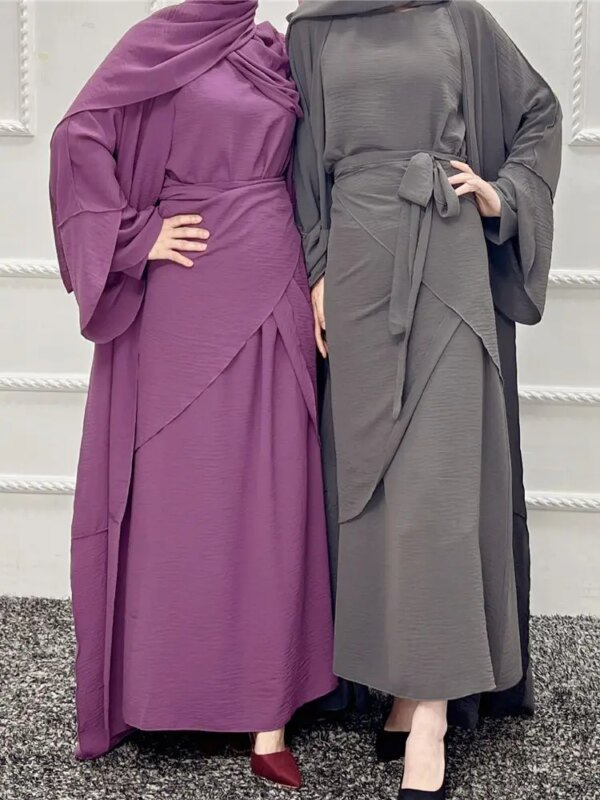 Ensemble 3 pièces pour femmes musulmanes, Abaya, Dubaï, Islam, Turquie, Bangladesh, Hijab, Robe modeste, Kaftans pour femmes