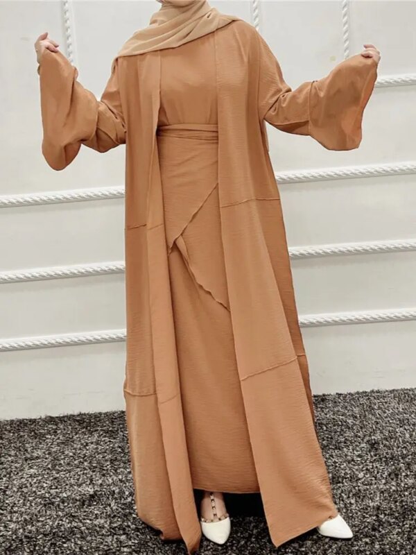 Ensemble 3 pièces pour femmes musulmanes, Abaya, Dubaï, Islam, Turquie, Bangladesh, Hijab, Robe modeste, Kaftans pour femmes