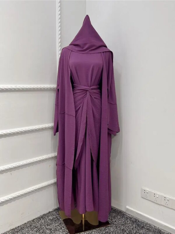 Ensemble 3 pièces pour femmes musulmanes, Abaya, Dubaï, Islam, Turquie, Bangladesh, Hijab, Robe modeste, Kaftans pour femmes