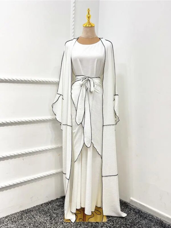 58000-618f3e.jpg Ensemble 3 pièces pour femmes musulmanes, Abaya, Dubaï, Islam, Turquie, Bangladesh, Hijab, Robe modeste, Kaftans pour femmes
