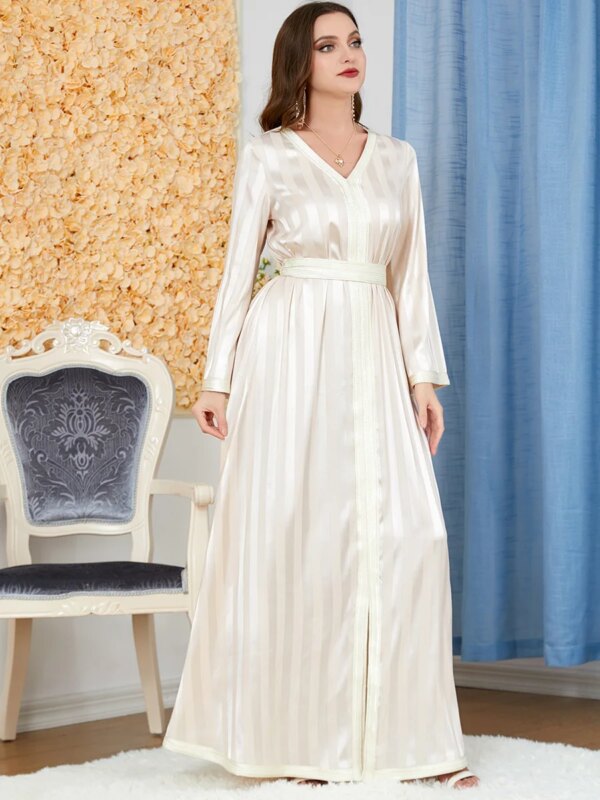 Abaya-Robe longue brodée pour femme musulmane, caftan marocain, Islam, Turquie, Arabe, Dubaï, ixde l'Aïd