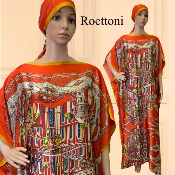 Vêtements africains surdimensionnés pour femmes, nouveau style, mode Dubaï Dashiki Abaya, taille libre, conception d'impression avec écharpe, robe longue adt, 2022