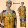 Vêtements africains surdimensionnés pour femmes, nouveau style, mode Dubaï Dashiki Abaya, taille libre, conception d'impression avec écharpe, robe longue adt, 2022