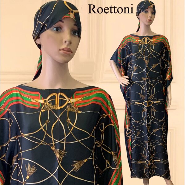 Vêtements africains surdimensionnés pour femmes, nouveau style, mode Dubaï Dashiki Abaya, taille libre, conception d'impression avec écharpe, robe longue adt, 2022