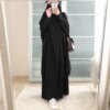 Abaya-Jupe de Ramadan 2 pièces pour femmes, vêtement de prière Jilbab, robe tiens imar Hijab, ensembles musulmans Abayat Islam, vêtements islamiques