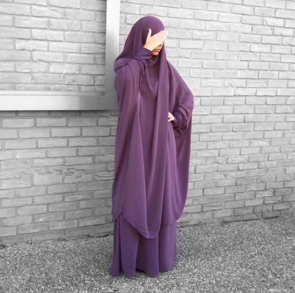 Abaya-Jupe de Ramadan 2 pièces pour femmes, vêtement de prière Jilbab, robe tiens imar Hijab, ensembles musulmans Abayat Islam, vêtements islamiques