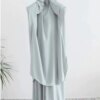 Jilbab-Ensemble de Vêtement de Prière Musulmane pour Femme, Hijab, Robe Abaya Longue, tiens imar, Ramadan, Abayas, Dubaï, Ensembles de Vêtements Islamiques, 2 Pièces