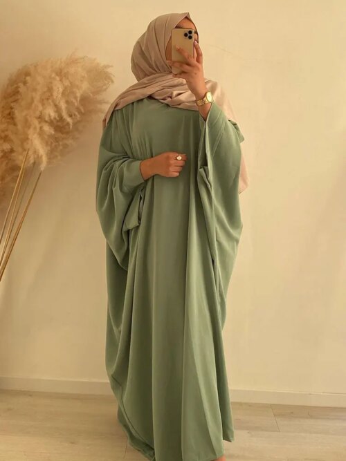 58544-e5d5e8.jpg Robe longue de prière pour femmes, Abaya, Ramadan, Nida, manches chauve-souris, Hijab, Jilbab, robes africaines, Islam, Dubaï, modeste