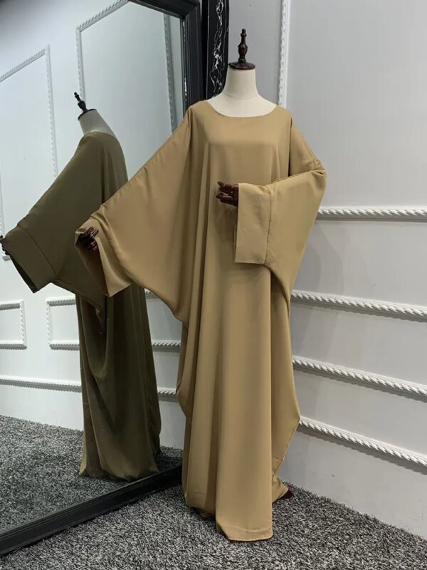 Robe longue de prière pour femmes, Abaya, Ramadan, Nida, manches chauve-souris, Hijab, Jilbab, robes africaines, Islam, Dubaï, modeste
