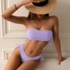 Maillot de bain femme 2 pièces Sexy, soutien-gorge Bandeau, taille haute