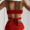 Maillot de bain femme 2 pièces sexy, triangle, croisé, ensemble bikini, tanga