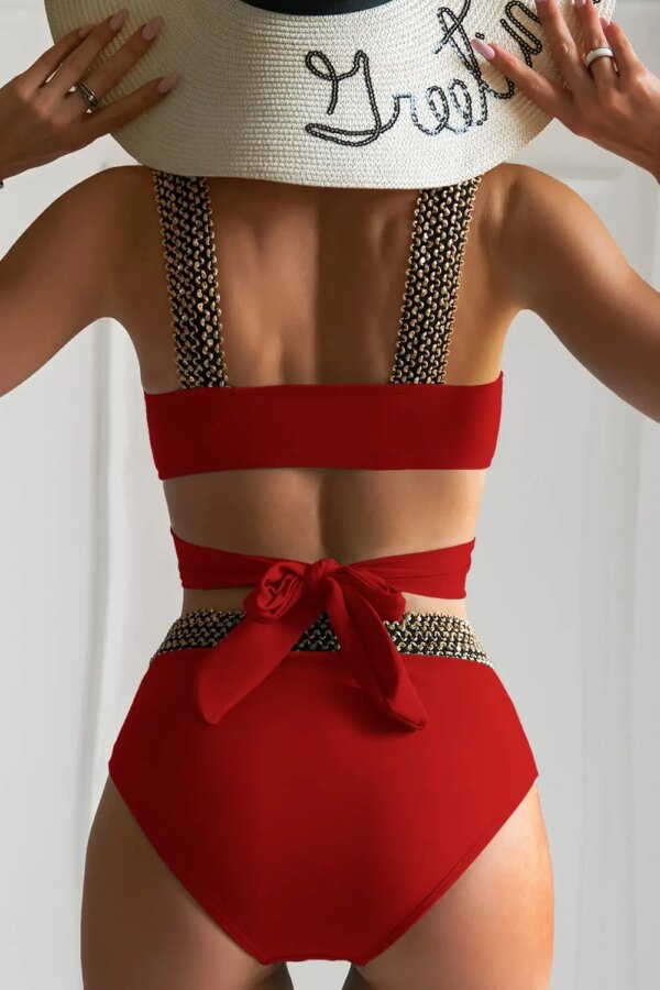 Maillot de bain femme 2 pièces sexy, triangle, croisé, ensemble bikini, tanga