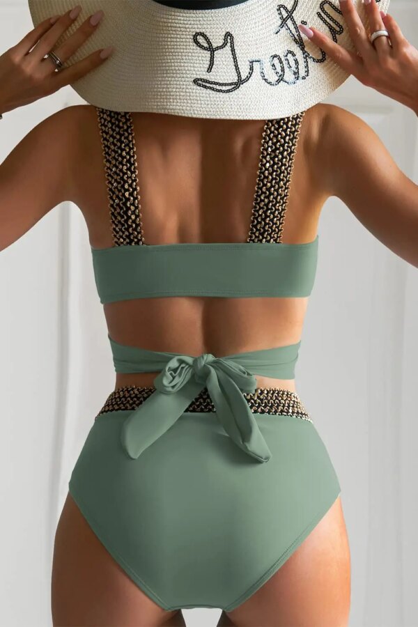 Maillot de bain femme 2 pièces sexy, triangle, croisé, ensemble bikini, tanga