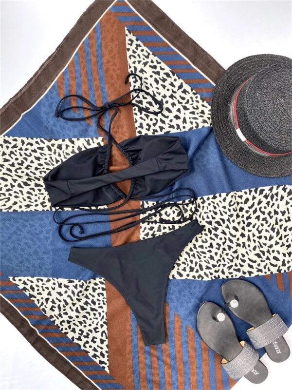 Maillot de bain femme 2 pièces à lacets pour femme, bikini, ensemble lacé, ensembles rigides