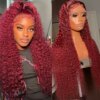 perruque naturelle afro americain Lace Front Wig Deep Wave brésilienne naturelle