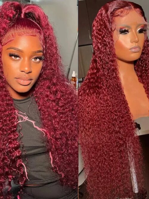 perruque naturelle afro americain Lace Front Wig Deep Wave brésilienne naturelle
