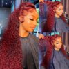 perruque naturelle afro americain Lace Front Wig Deep Wave brésilienne naturelle