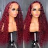 perruque naturelle afro americain Lace Front Wig Deep Wave brésilienne naturelle